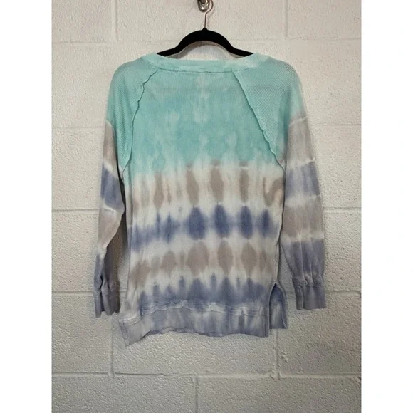 Simply Southern Waffle Knit Pullover M Tie Dye Long Sleeve Cotton Casual - Picture 2 of 7